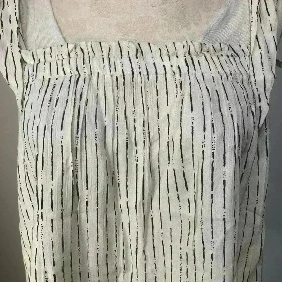 Billabong women sleeveless crop top ivory/black ties on shoulders size Large NWT - Picture 2 of 12